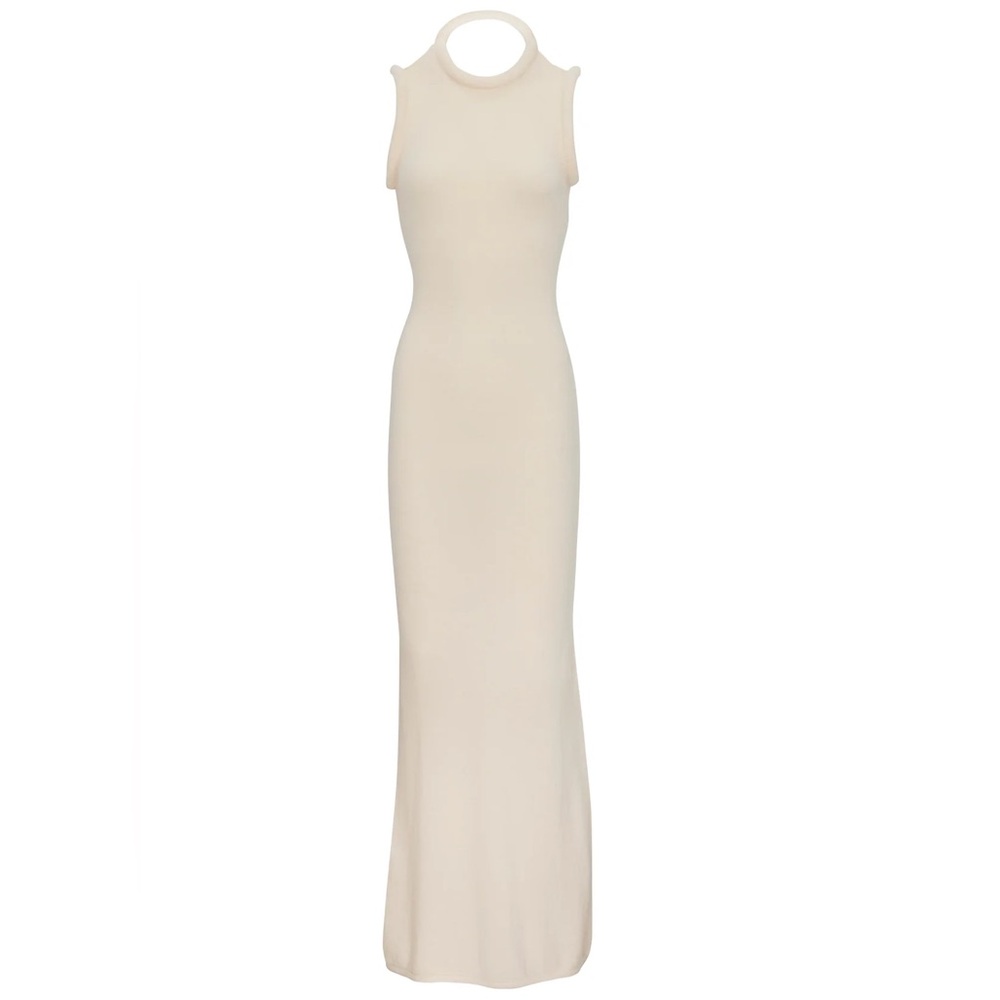 NEW Aya Muse Aura Ivory Cream Silk Wool Cashmere Sleeveless Dress Minimalist LG
